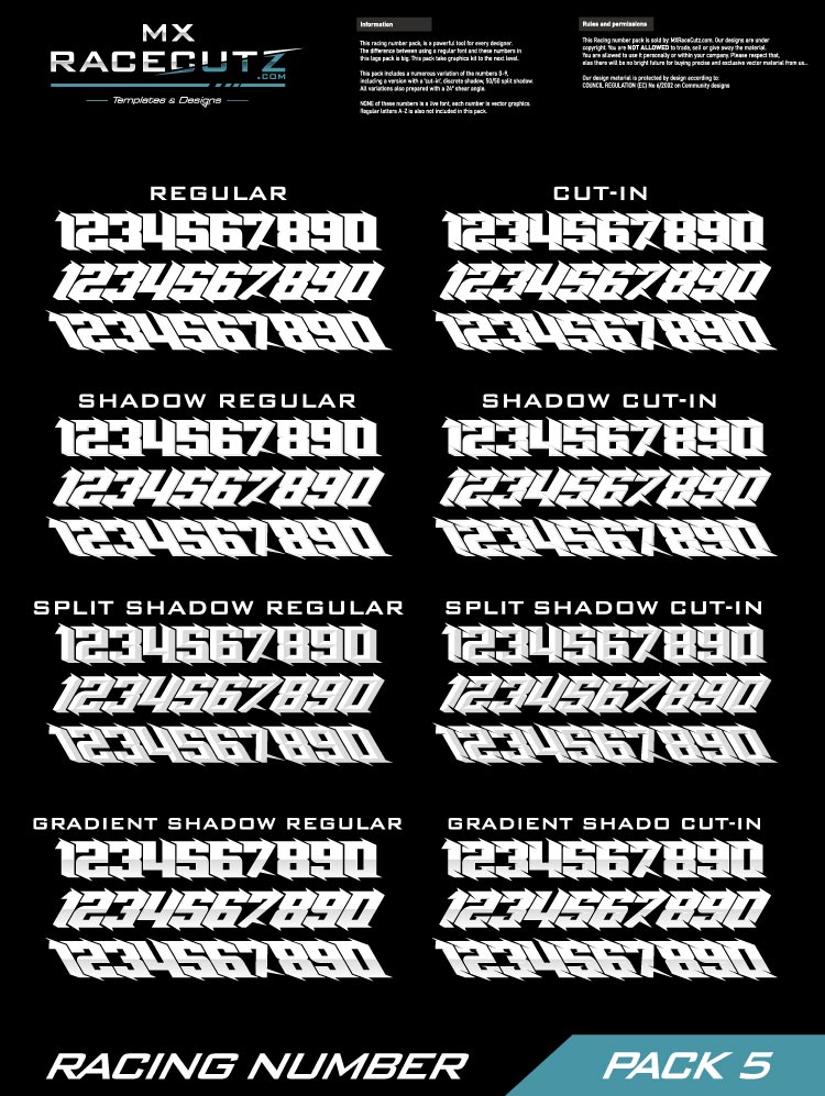 555 Racing Number RACING NUMBER PACK 5 – RaceCutz